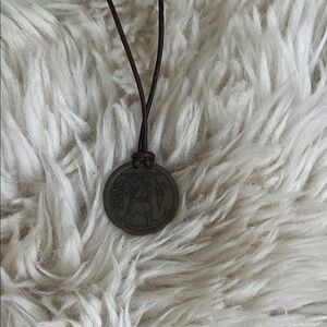 Skadi Norse Goddess Pendant Necklace • Real Leather Cord • Rustic Viking Jewelry